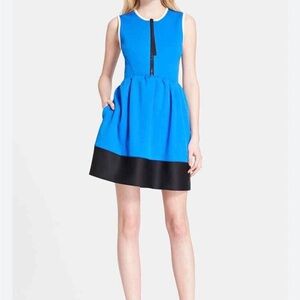 kate spade Womens Colorblock Scuba Dress Size 4 Dive Right In Ocean Blue, rare!